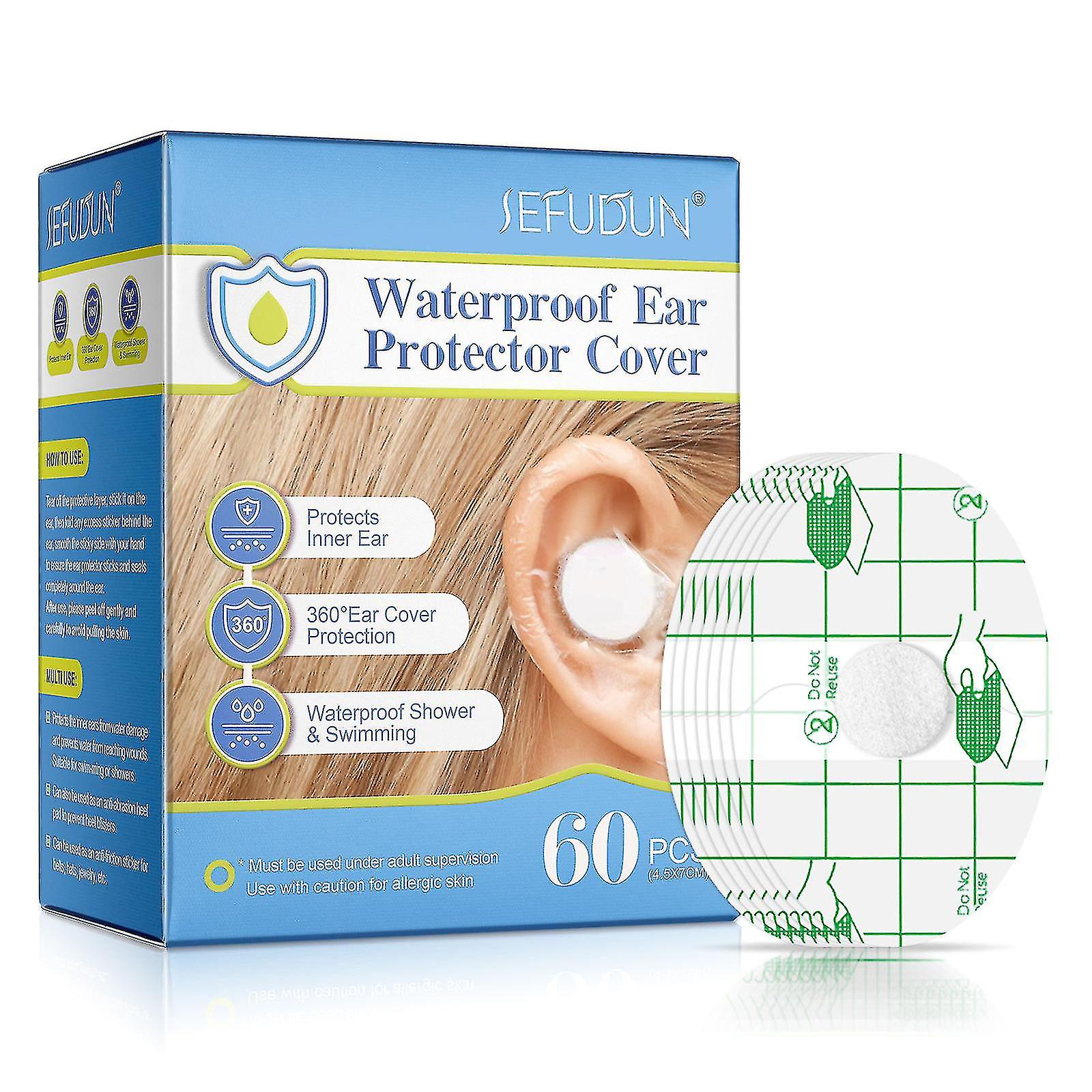 أغطية أذن للاستحمام 60 قطعة ، حماية الأذن ، واقيات الأذن التي تستخدم لمرة واحدة مقاومة للماء للسباحة والاستحمام - shengX