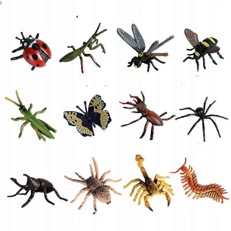 12pcs Realistic Insect Figure Toys Multi-style Educational For Kids Insect Lovers