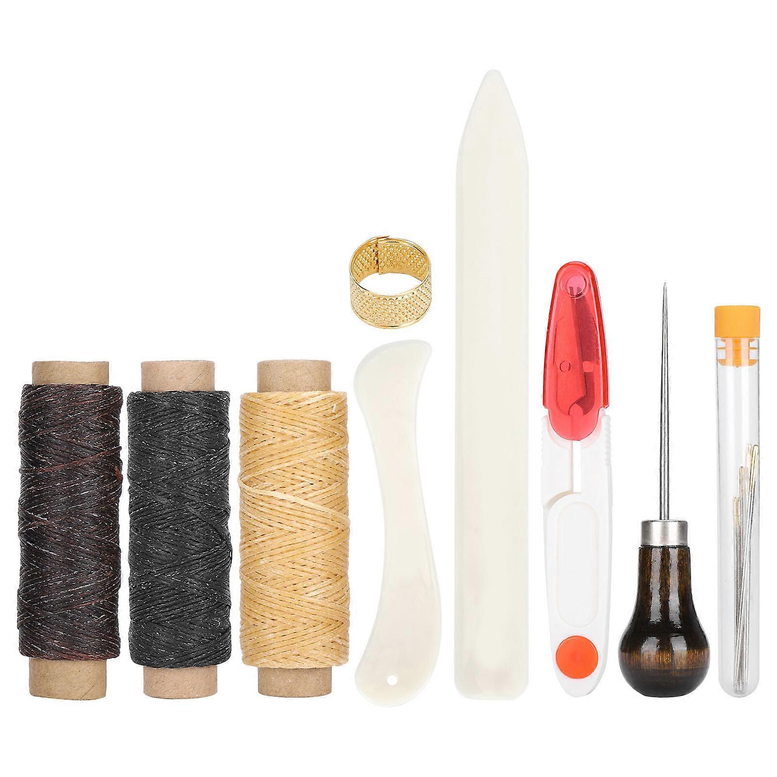 14pcs Sewing Kit Thimble Loop Convenient Leather Working Craft Diy Repair Tool