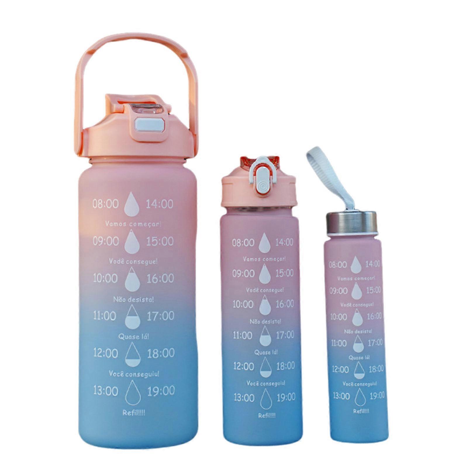 3PCS Gradient Water Bottle Reusable Lightweight Outdoor Sports Bottle for Office School Home