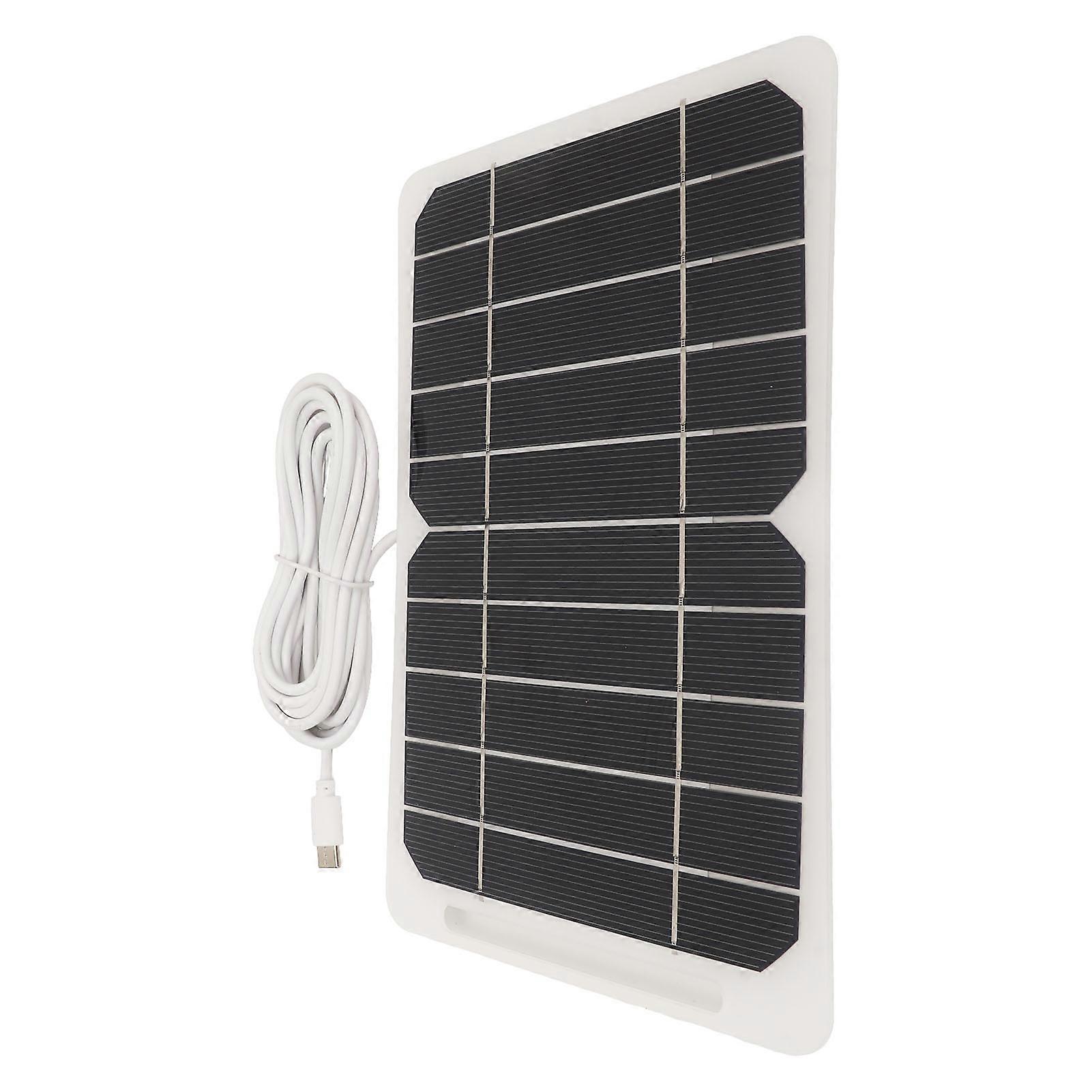 5W5V Solar Panel with Type C Output Monocrystalline Efficient Portable Durable Solar Cell Module for Doorbell Security Camera 