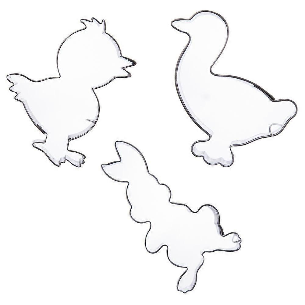 Set of 3 stainless steel Easter tins: chicken, rabbit, duck