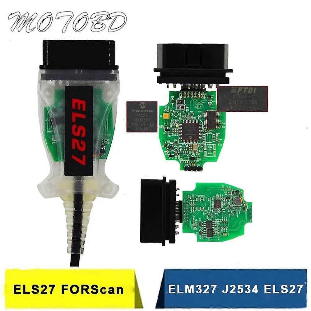 Els27 V2.3.8 ELS27 FORScan Green PCB PIC24HJ128GP FTDI FT232R Multi~Language Works ELM327&J2534 For Mazda ST1M689