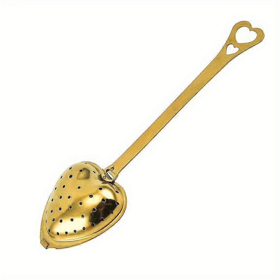 Creative Stainless Steel Leaf Tea Infuser, Long Handle, For Loose Leaf & Iced Tea, Ideal For Brewing Delicious Tea, Heart-Shaped Design