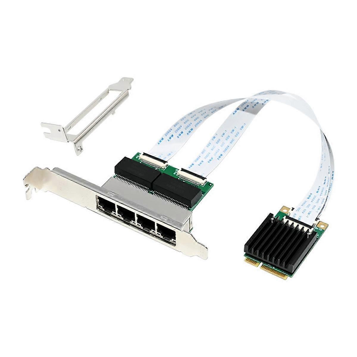MiniPCIE Gigabit Ethernet Netzwerkkarte Ethernet-Adapter 4xRJ45-Port 10/100/1000Mbps I350-T4 SAS Ethernet-Netzwerkkarte