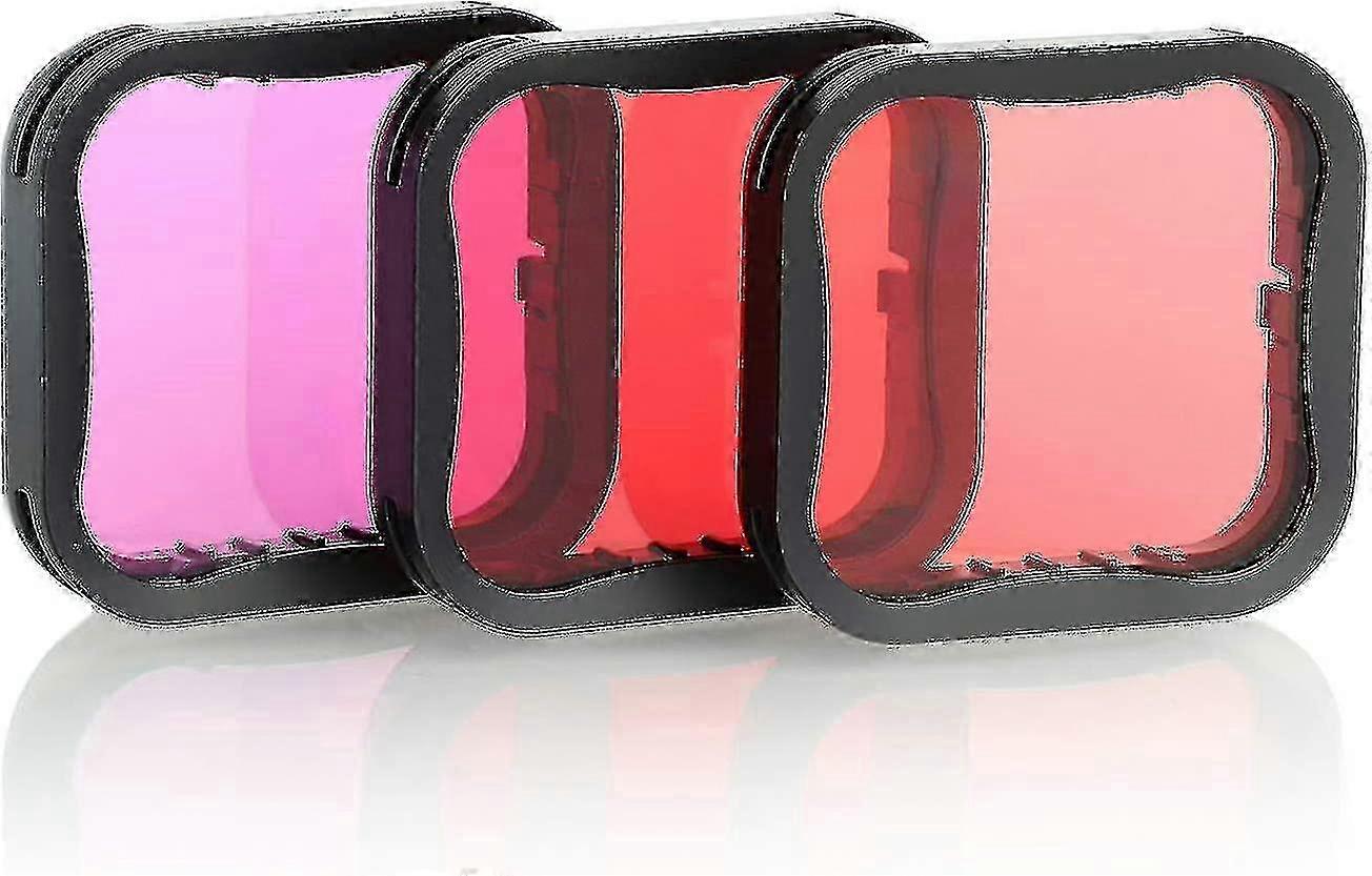 3 חבילת מסנני צלילה עבור Gopro Hero 9 10 11 מארז דיור עמיד למים, תיקון צבע בצלילה עמוקה / צילום מתחת למים