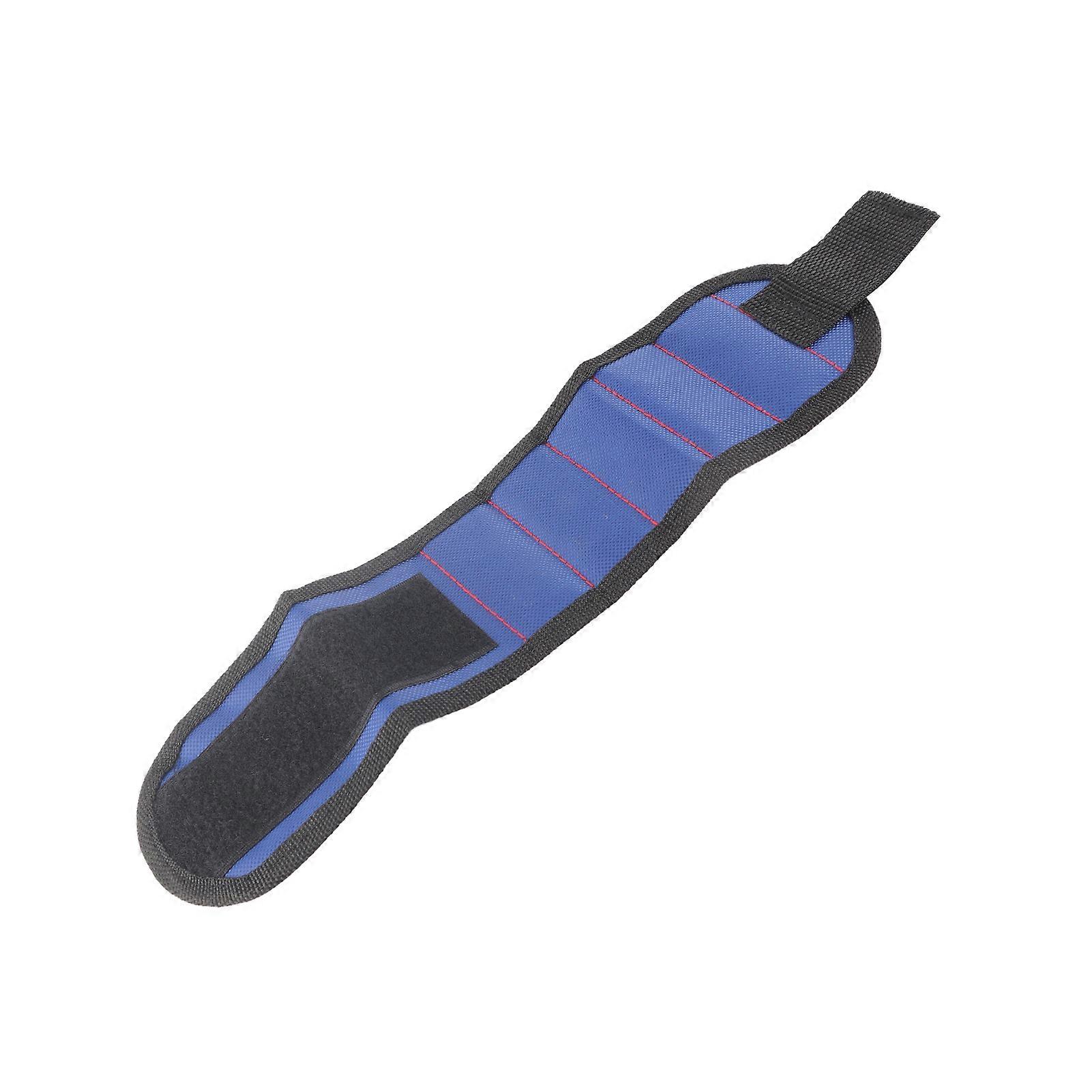 Magnetic Wrist Strap for Screws Tools Strong Iron Absorbing Portable Adjustable 5 Magnet Blue