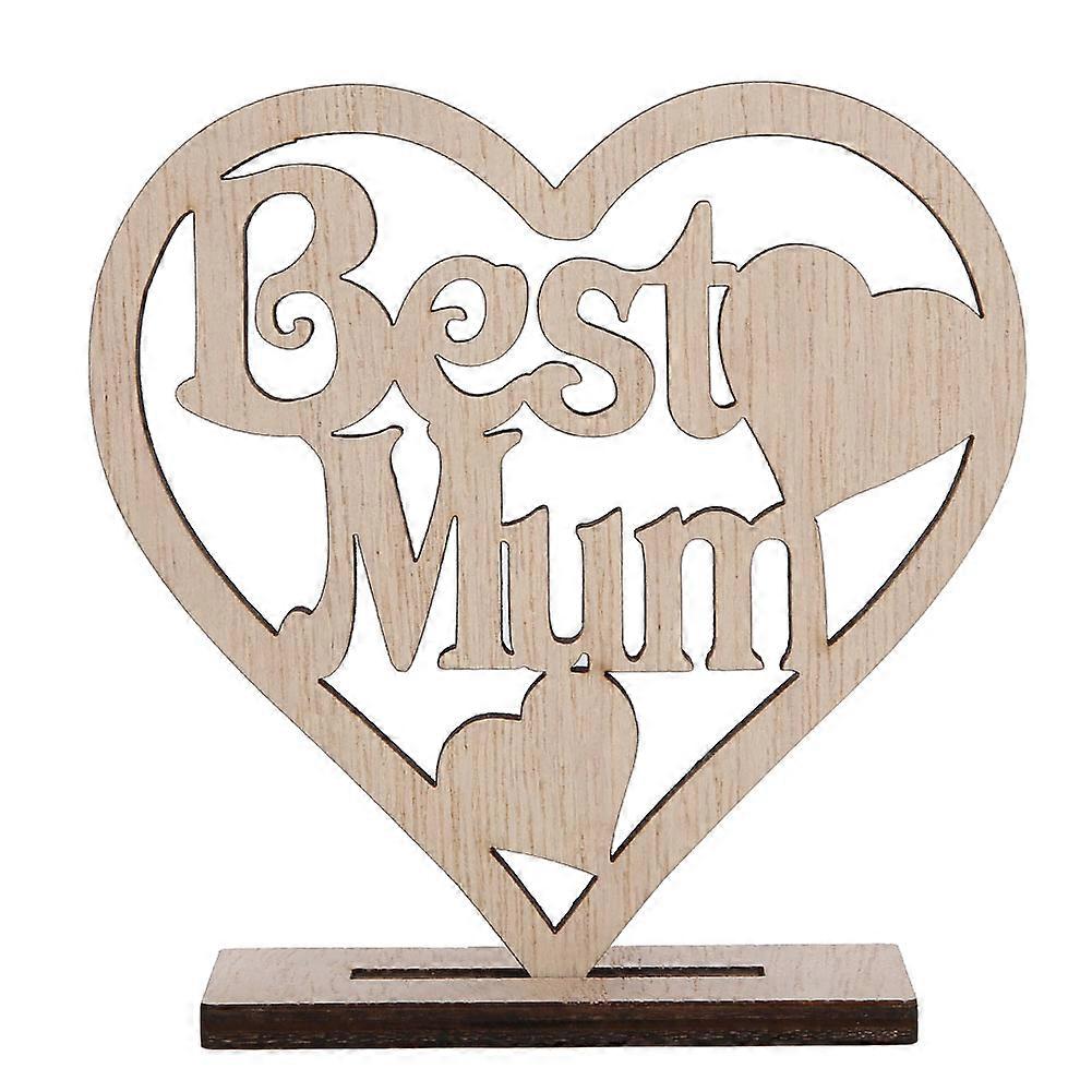 زينة خشبية على شكل قلب مصنوعة من الخشب الرقائقي المجوف، هدية مثالية لأعياد الميلاد وعيد الأم - أفضل أم