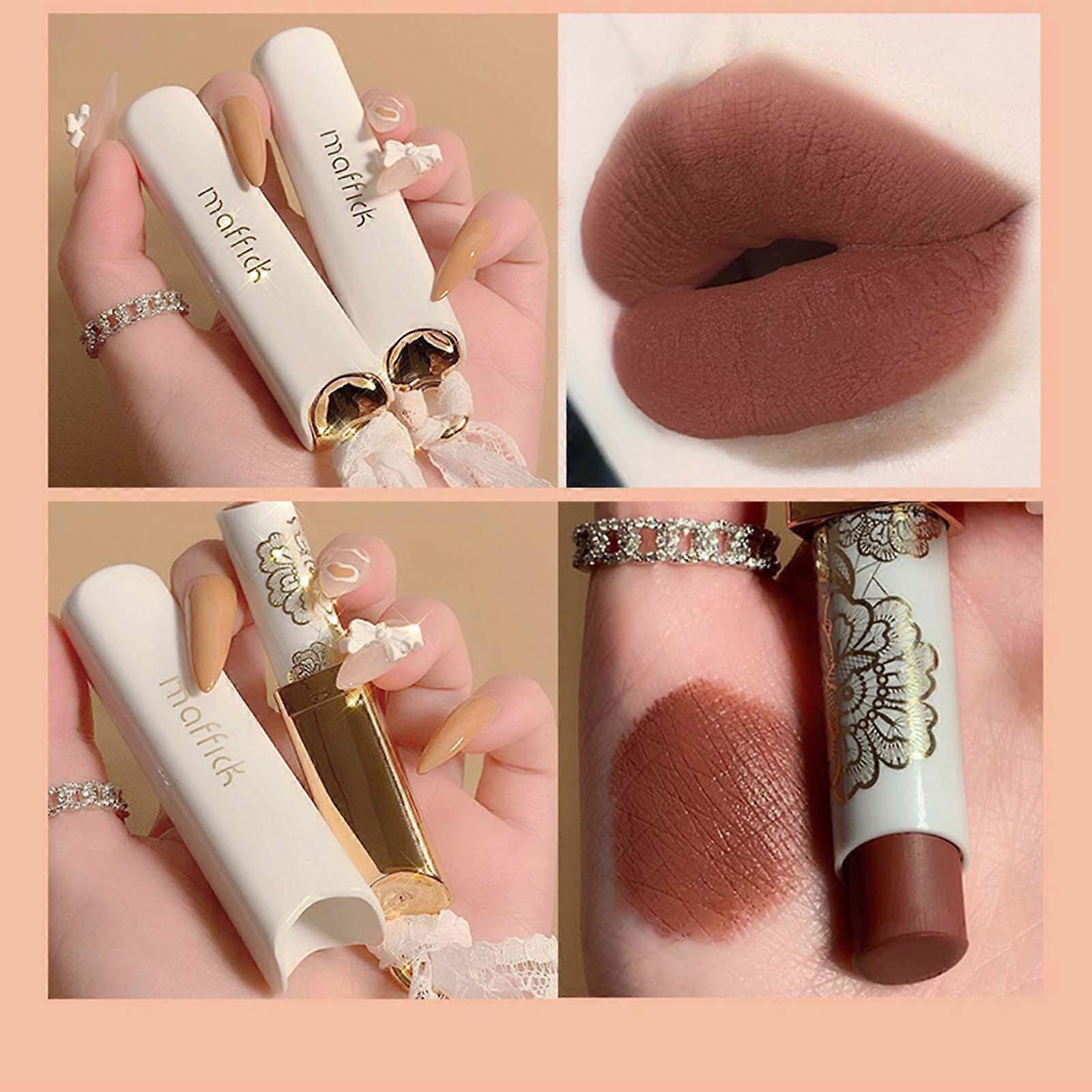 Matt leppestift Non-stick Cup Ikke-merkende fløyelsmatt matt leppestift