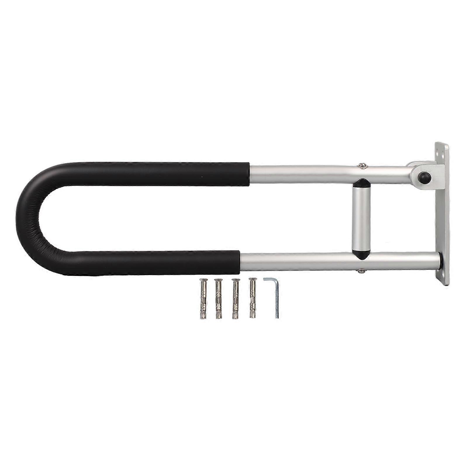Flip Up Grab Bars Aluminiumlegering 23,6 tum lång Enkel montering Vikbara badrumshandtag för toalett Tvättrum toalett Typ 2