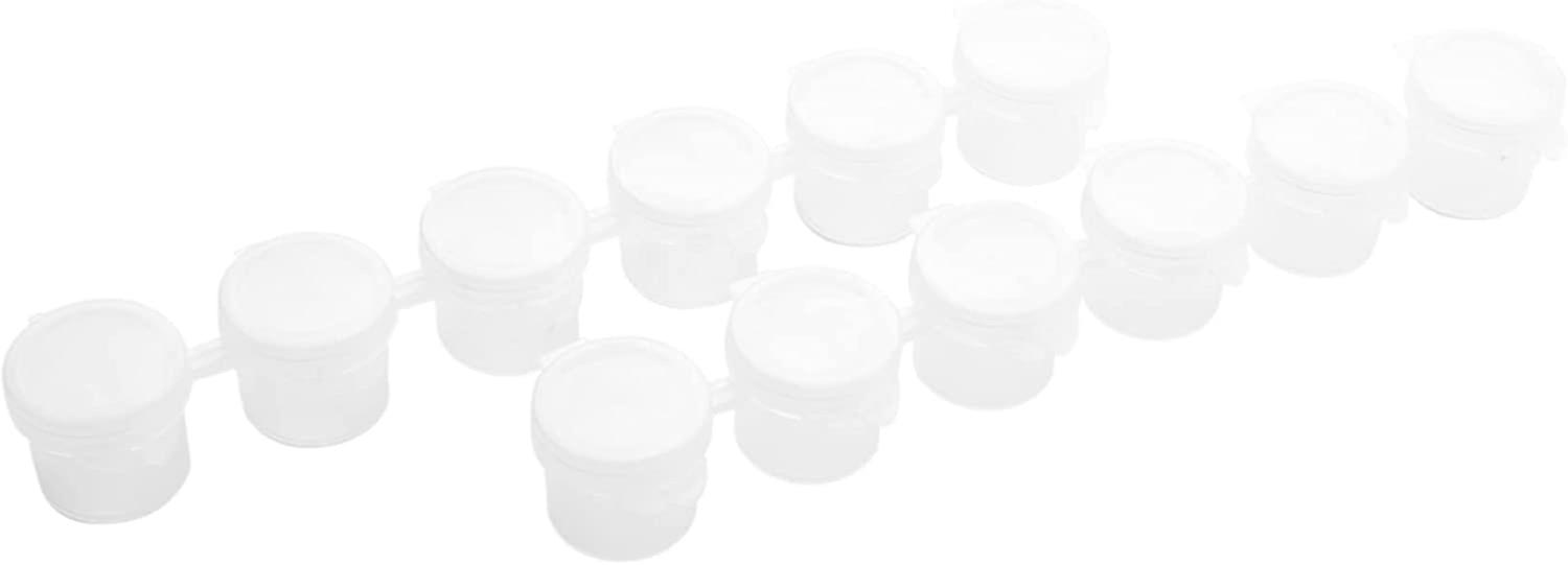 20 Strips 120 Pots 5 ml 6 Cups Mini Empty Paint Pot Craft Plastic Storage Container