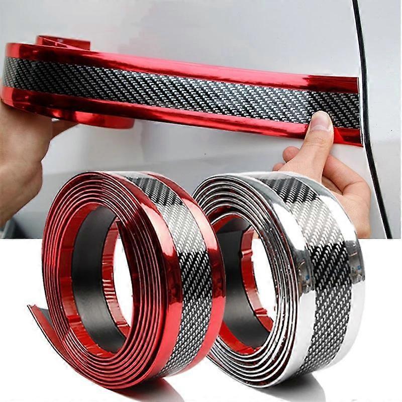 Motor Vehicle Parts 3/5/7cm Carbon Fiber Rubber Styling Mouldings DIY Soft Trim Bumper Strip Door Sill Protector Edge Guard Car Stickers Accessories
