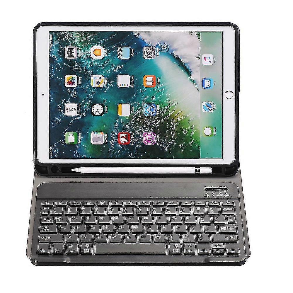 For Ipad Pro 10.5-inch (2017) 2-in-1 Bluetooth Keyboard With Removable Leather Stand Protective Case And Pen Slot_K05
