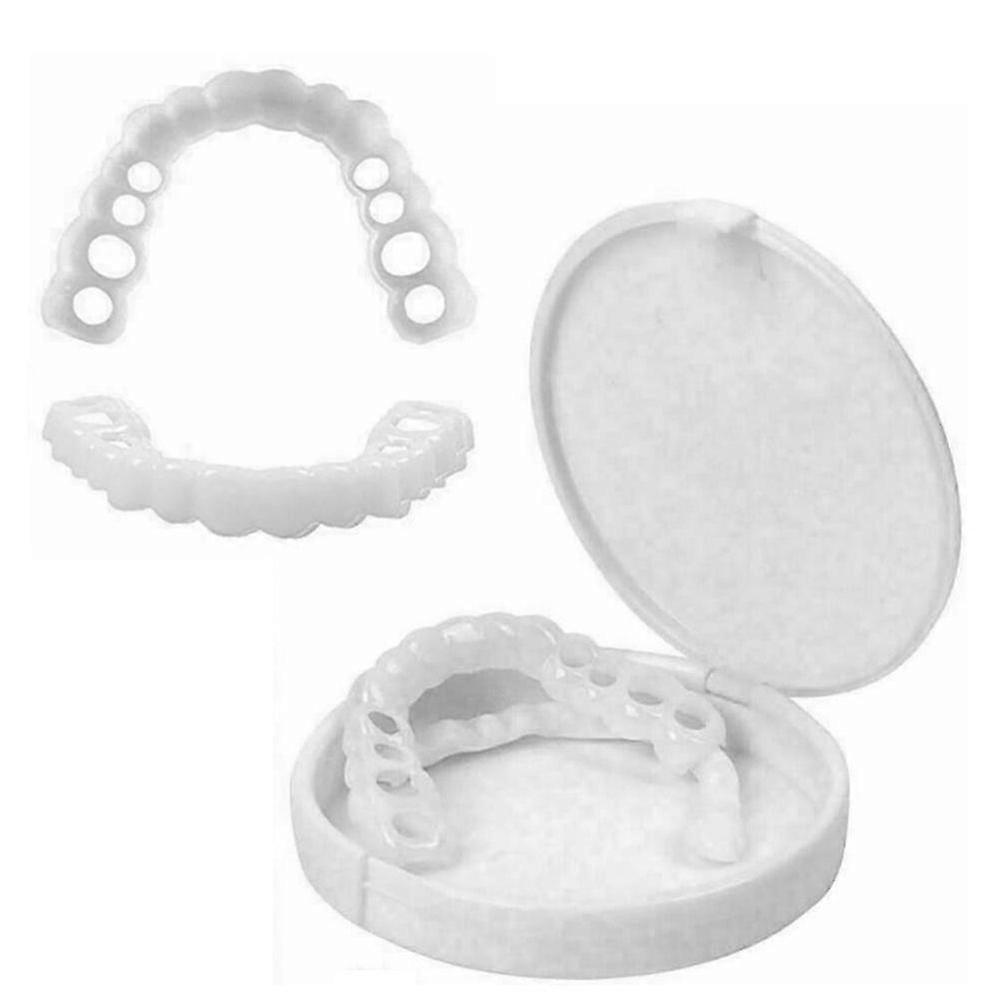 חיוך מושלם כיסוי שיניים הצמד על החלק העליון התחתון שיניים מזויפות שיניים שיניים חרסינה שיניים סט תותבות - טוב