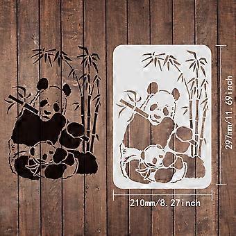 Panda und Bambus Zeichnung Malerei Schablonen Vorlagen 11,7 x 8,3 Zoll  Kunststoff Panda Mutter & Baby Schablonen Wiederverwendbare Dekoration  Schablone zum Malen auf Holz | Fruugo AT