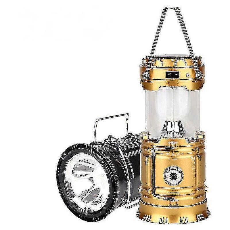 Rechargeable Solar Camping Lantern - Hand Crank, IPX4 Waterproof, 3 Charging Methods