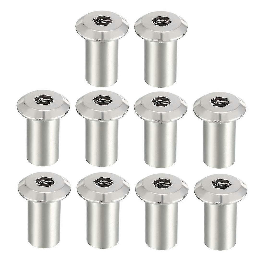 M10x21mm Hex Socket Head Insert Nut Screw Post Sleeve Nut for Furniture 10pcs