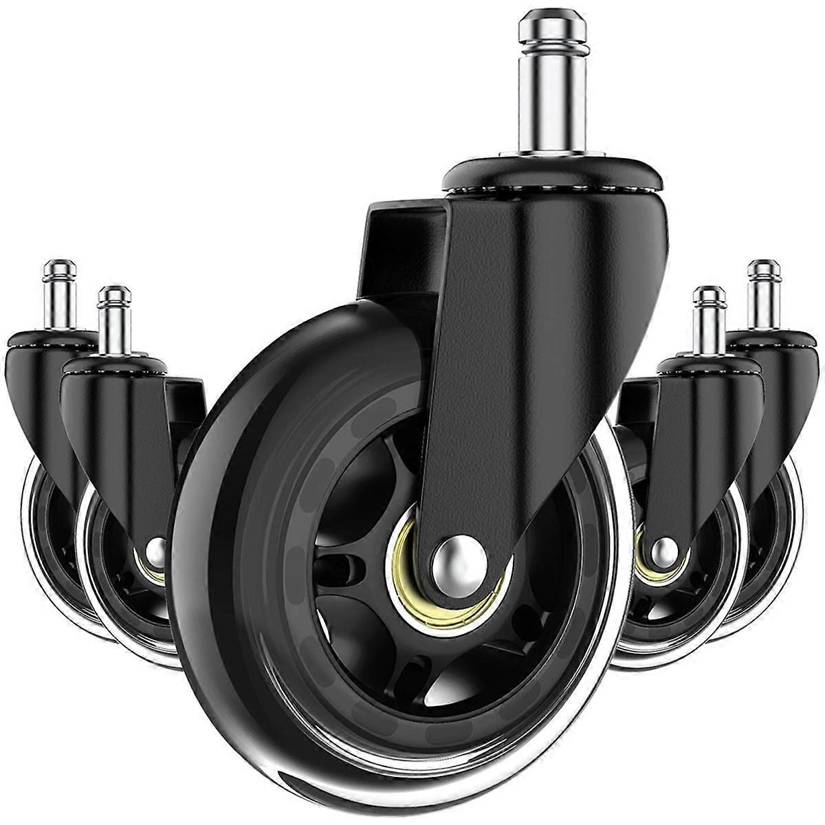 Office Chair Wheels, 3Inch Replacement Soft Mute Desk Caster Wheels for Work & Gaming Chair, Heavy