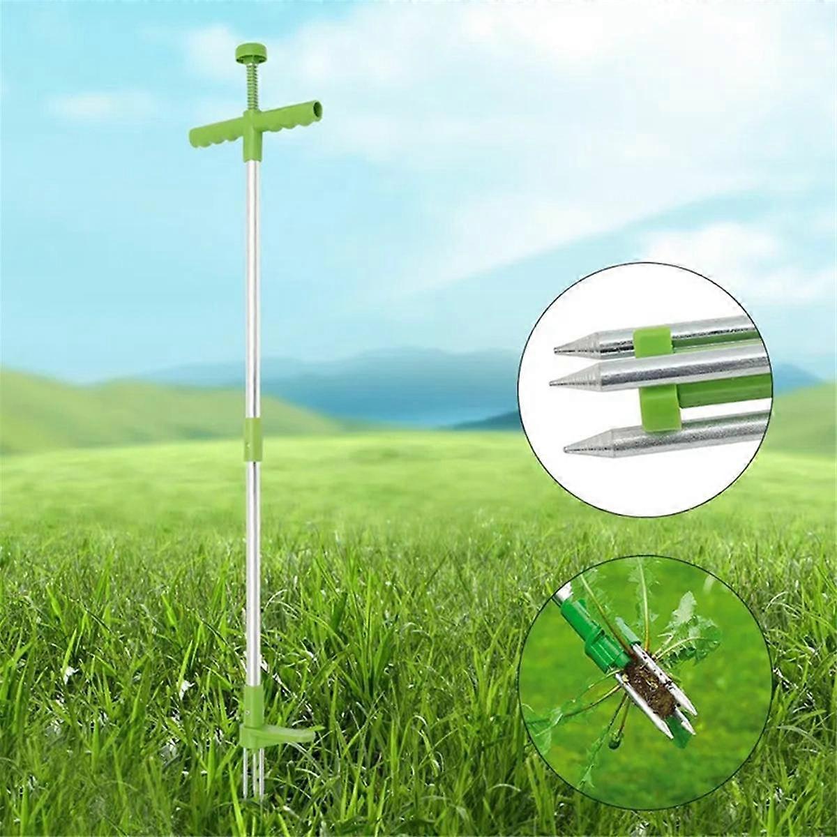 Weed Puller Tool Stand Up Weeder Manual Weeding Tool with Long Handle Stand Up Duty Garden Weeding