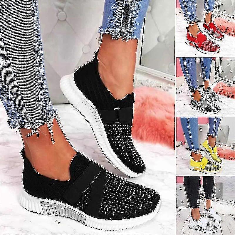 Ortopedik Tabanlı Slip-on Ayakkabılar Kadın Moda Spor Ayakkabı Platform Sneaker Kadınlar İçin Yürüyüş Ayakkabılarısiyah