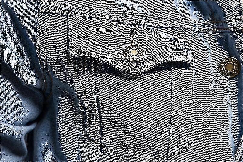 מעיל ז'קט ג'ינס לגברים בכושר רזה קז'ואל טרבל