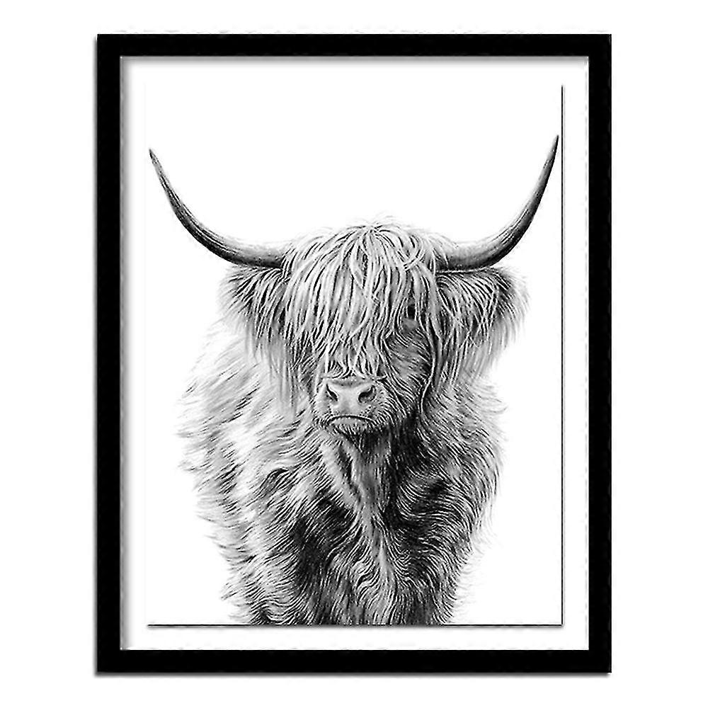 5d Diy Diamond Embroide"black White Highland Cow"full Diamond Painting Cross Stitch Animal,diamond ,nordic Pictures