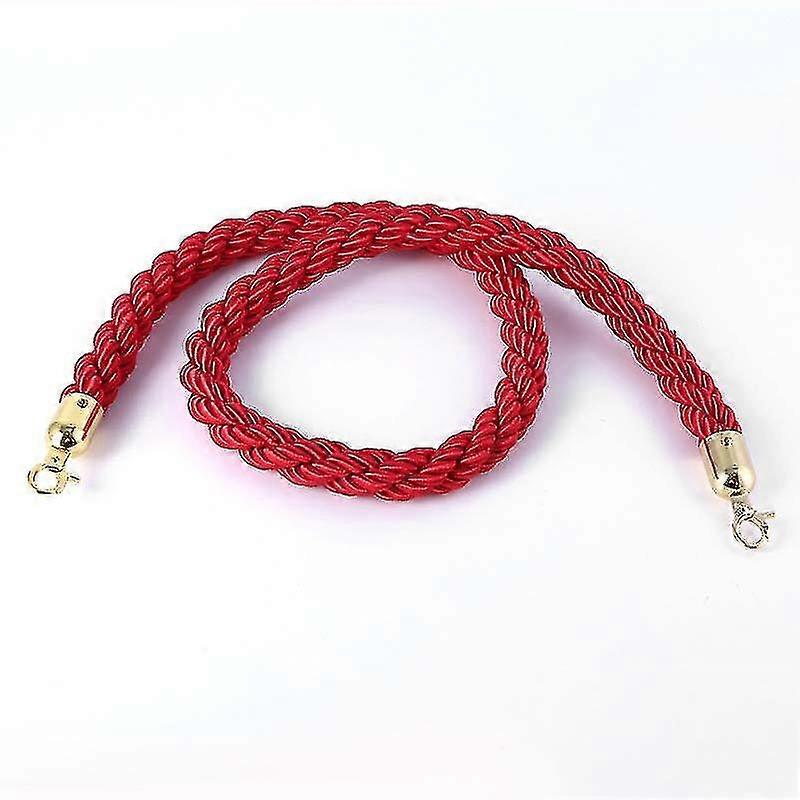 2 Pcs 1.5m Red Velvet Ssanchion Rope Crowd Control Rope Barrier With Polished Gold Hooks