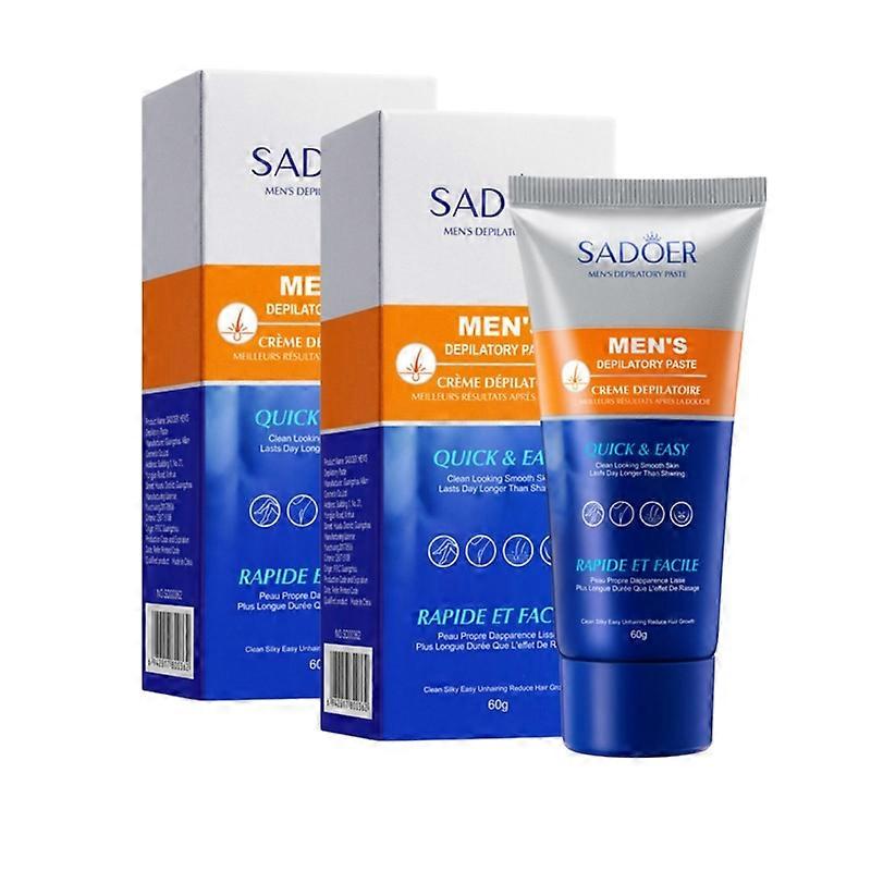 2 Adet Erkek Ağrısız Epilasyon Kremi Hafif Tahriş Edici Olmayan Epilasyon Kremi Sadoer Nazik Ferahlatıcı Epilasyon Kremi 60g