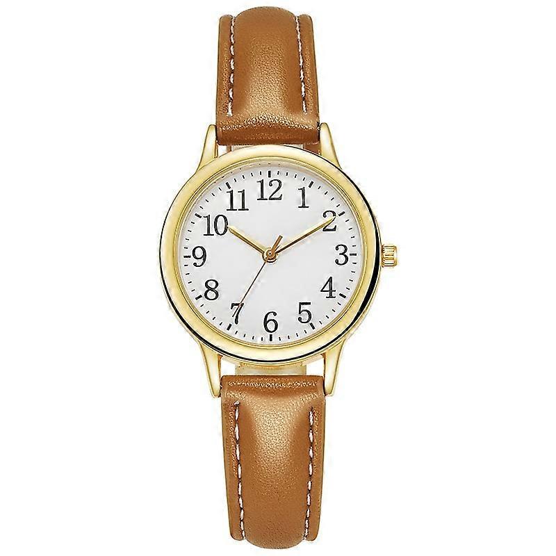 Flickor Mode Kvarts Legering Klocka Damer Spänne Rostfritt Stål Urtavla Casual Bracele Watch Läder Praktiskt