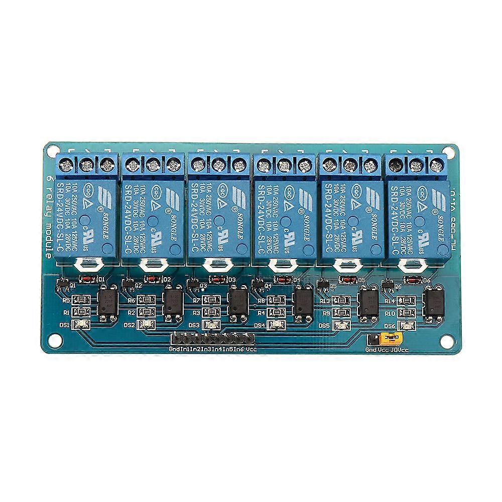6 Channel 24v Relay Module Low Level Trigger With Optocoupler Isolation