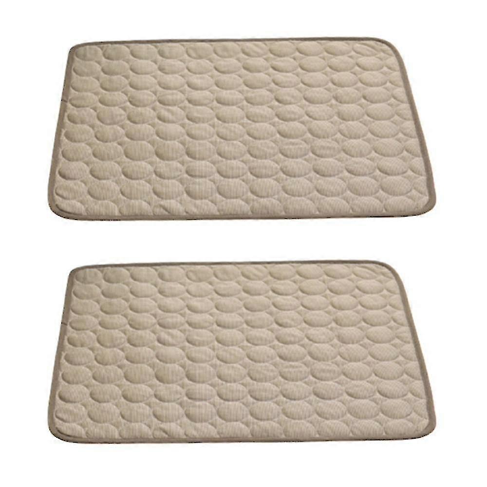 2pcs Summer Cooling Mat For Rabbit Washable Bunny Bed Bed Mat Gray