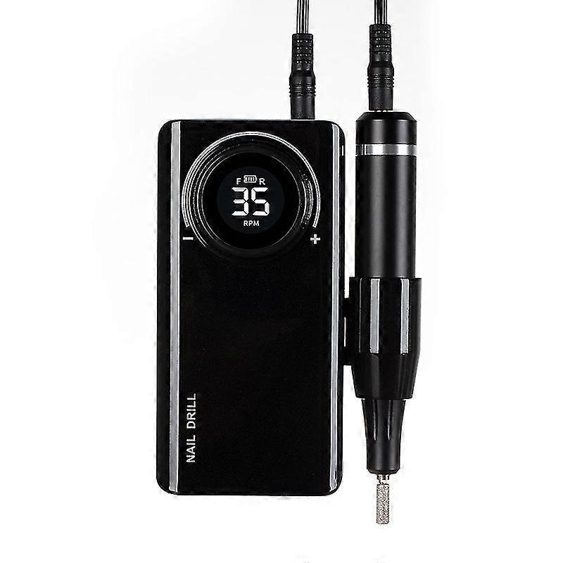 Profesyonel Şarj Edilebilir Elektrikli Tırnak Matkap Makinesi 35000 Rpmlcd Ekran Manikür Pedikür için Güçlü Sessiz Makine, siyah