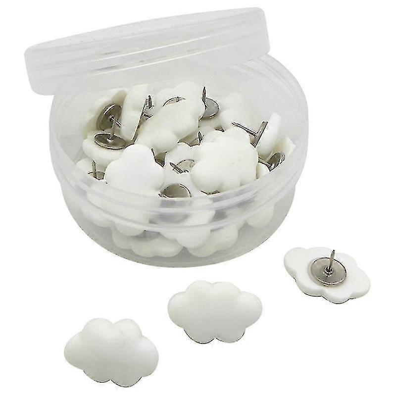 30pcs Cloud Resin Pushpin Cute Pattern Office Board Nail