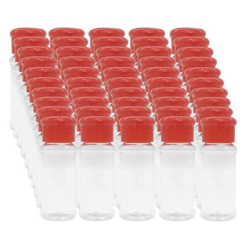 Set of 50 Empty Plastic Spice Bottles for Storing Barbecue Seasoning Salt Pepper Etc. 100Ml / 3.3Oz