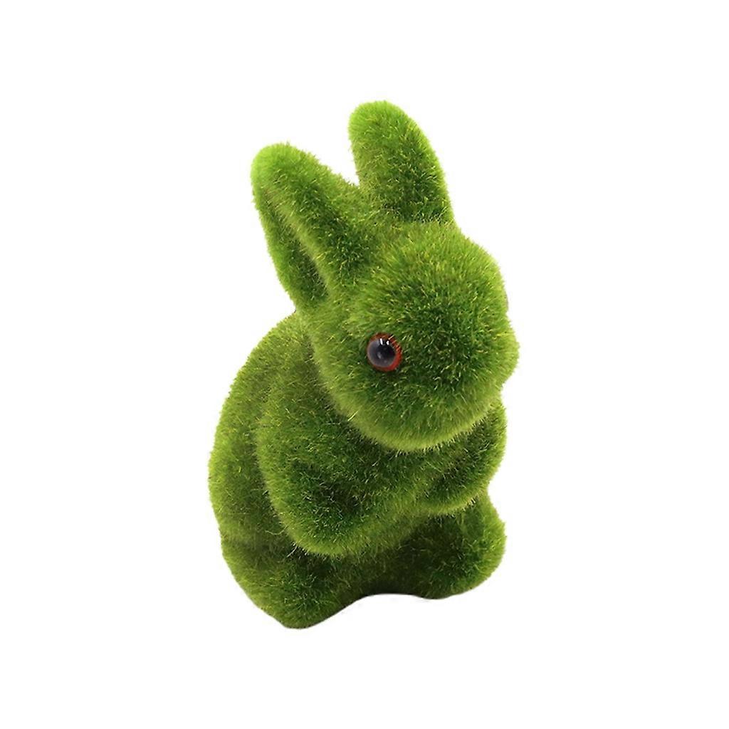 Easter Flocked Rabbit Decorative Party Decors Flocked Bunny Easter Moss Rabbit
