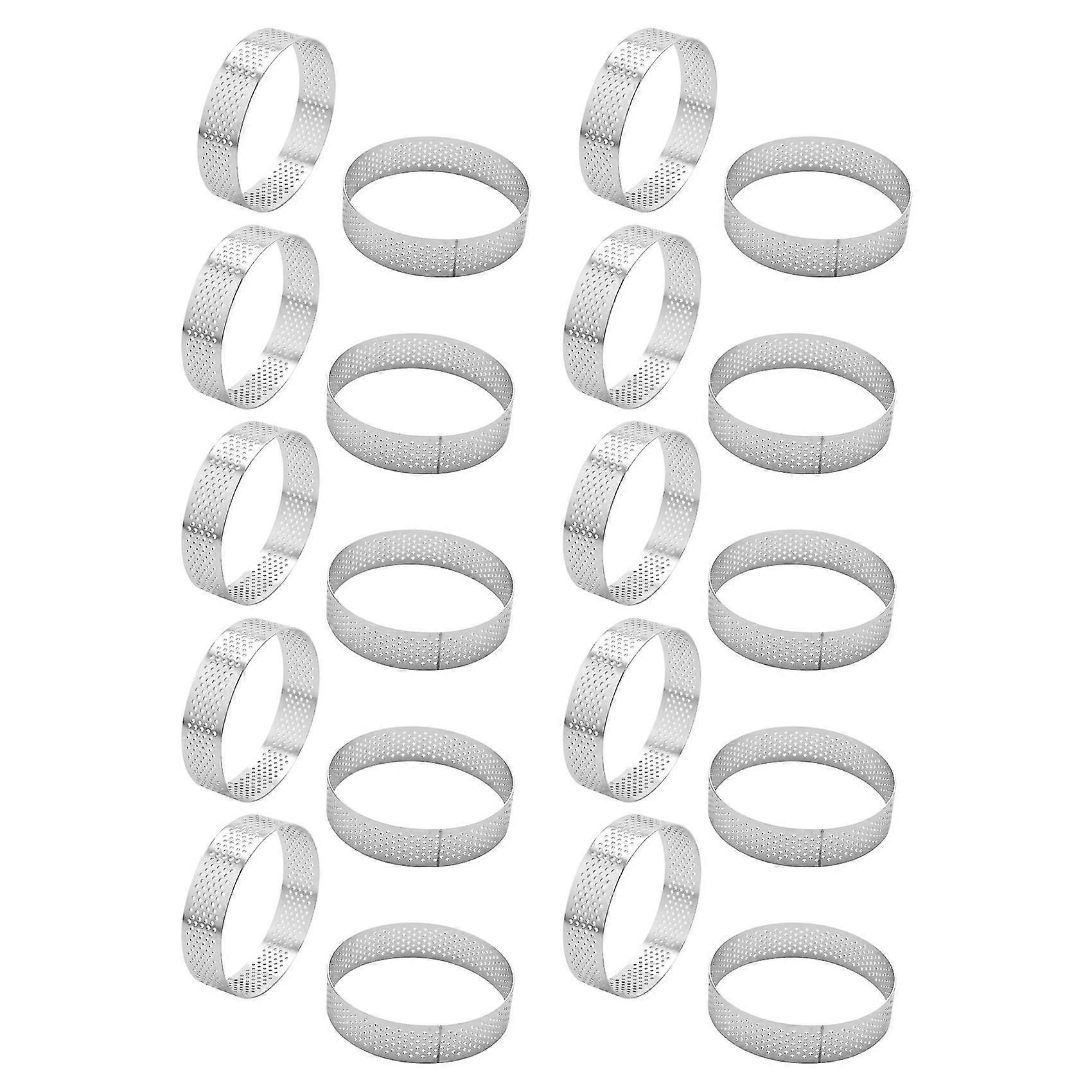 60x Circular Stainless Steel Porous Tart Ring Bottom Tower Pie Cake Mould Baking Tools 8cm