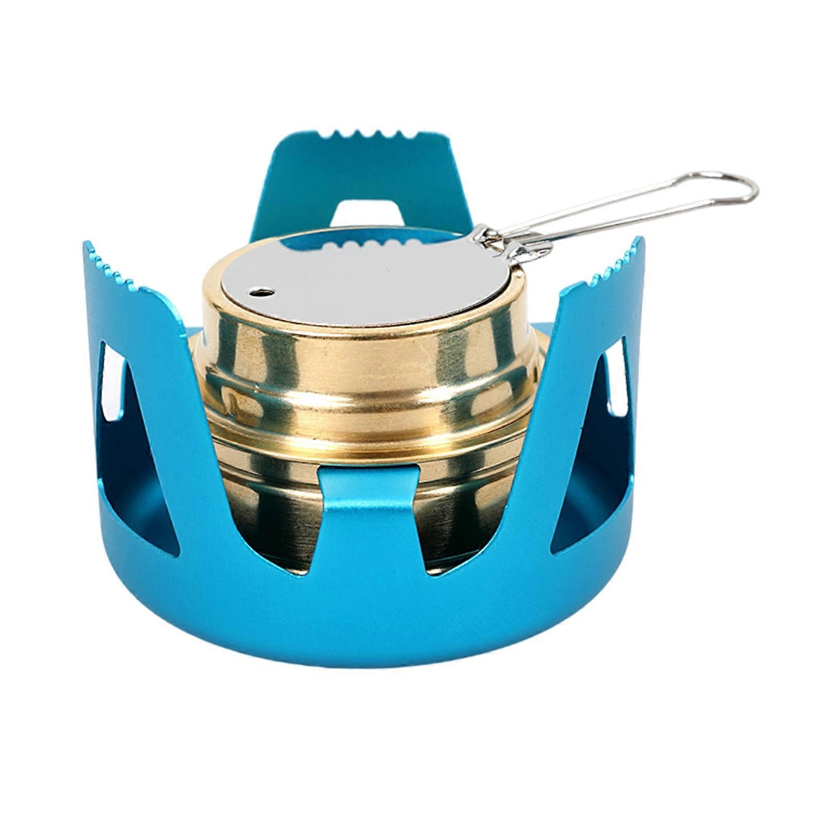 Kaesi 1 Set Multi-use Aluminum Alloy Alcohol Stove Effective Practical Side Hole Camping Stove for Camping