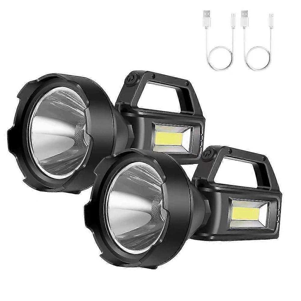 Rechargeable Spotlight Flashlight,waterproof Led Handheld Searchlight With 4 Modes And Usb Output,h
