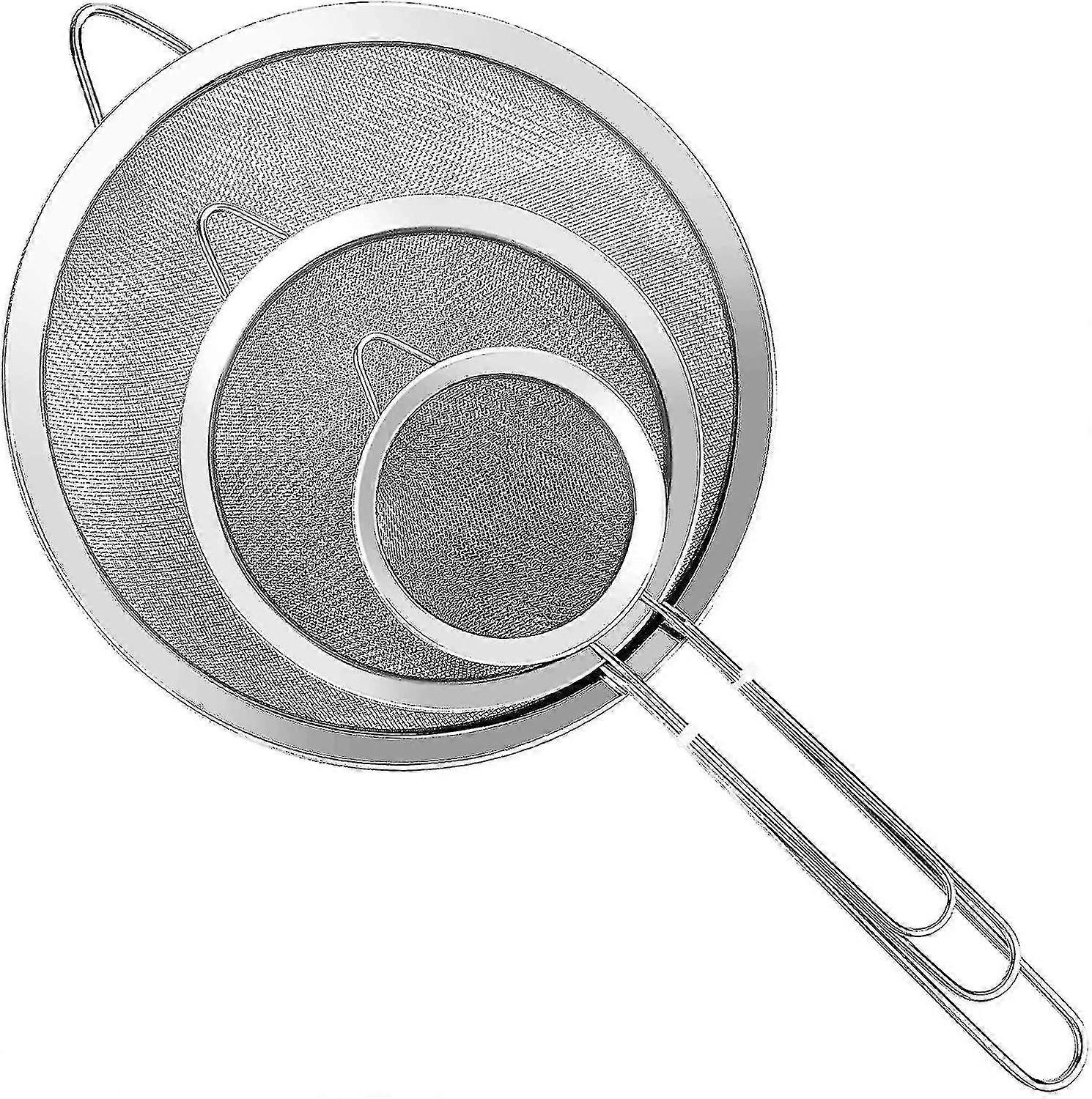3 Pcs Wire Extra Fine Mesh Strainer With Handle,for Kitchen Food Flour Baking
