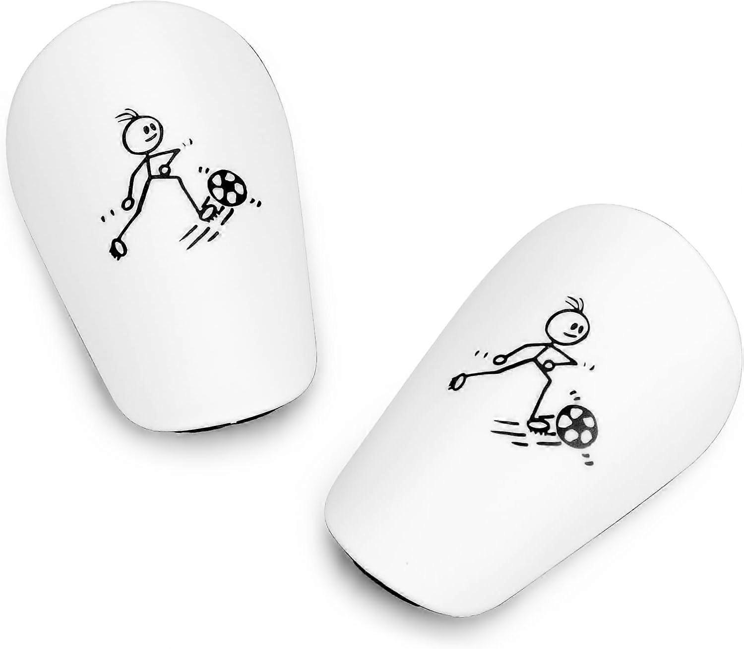 1Pair Mini Soccer Shin Guards, Extra Mini Shin Guards Mini Shin Pads Protective Equipment Shin Guards(10x6cm,White)