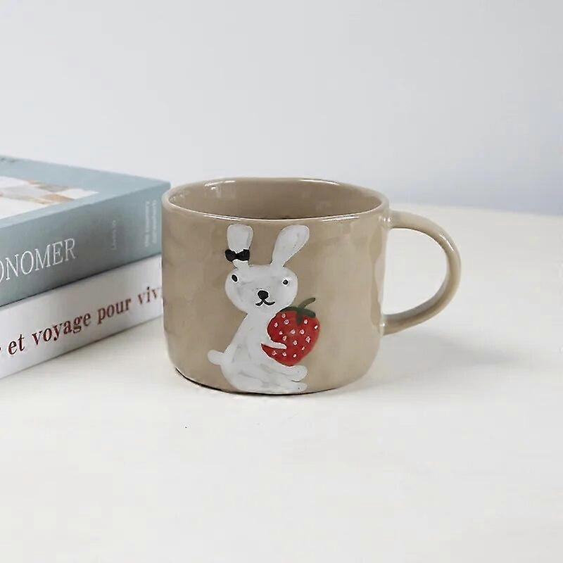 Hand-painted Cute Rabbit Creative Ceramic Mug Cup Rabbit Ceramic Plate