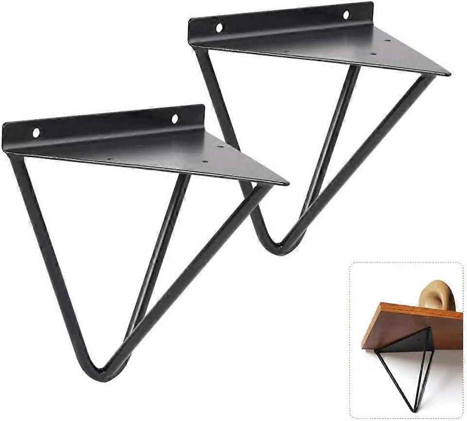 2PCS Vintage Triangle Bracket BlackMounting plate thick 1.2MM