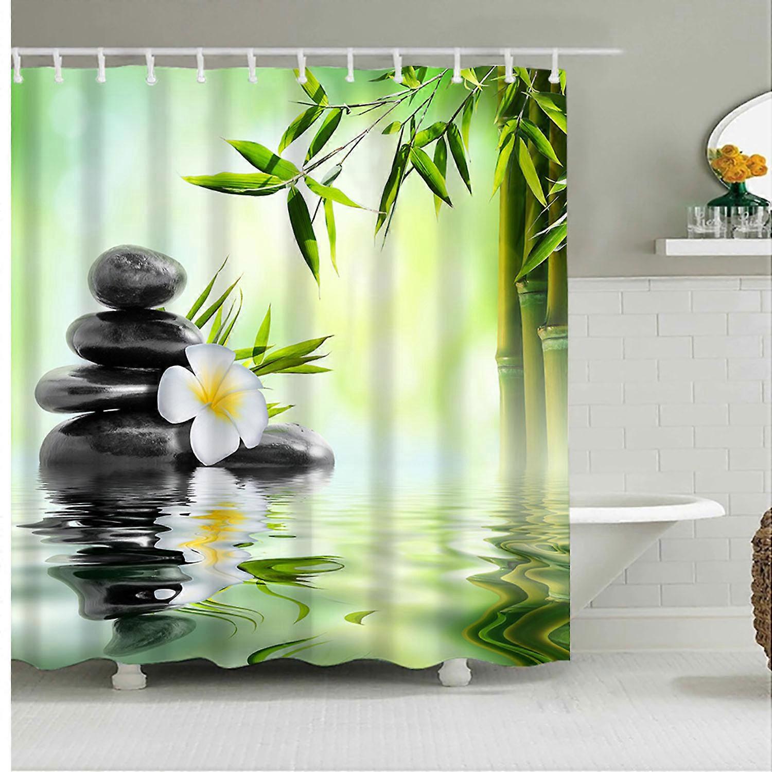 shower curtain bamboo on water