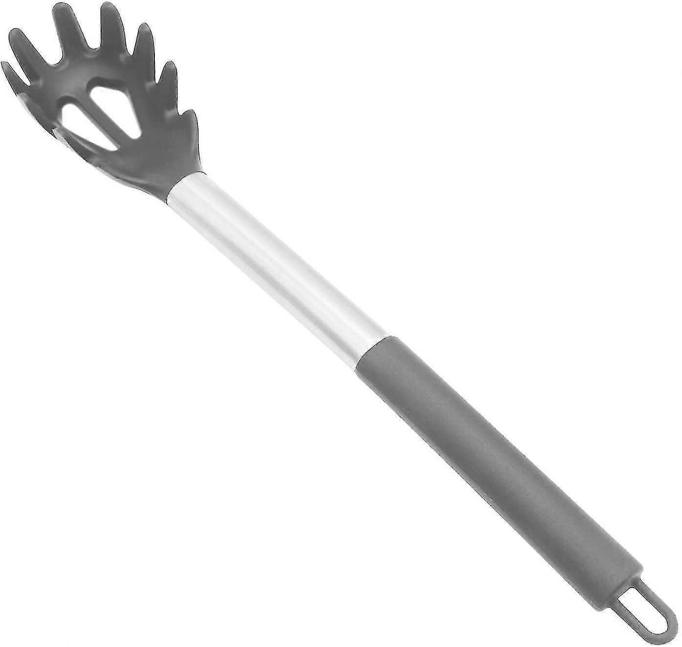 Silicone Pasta Fork, Steel Handle (grey) Gray