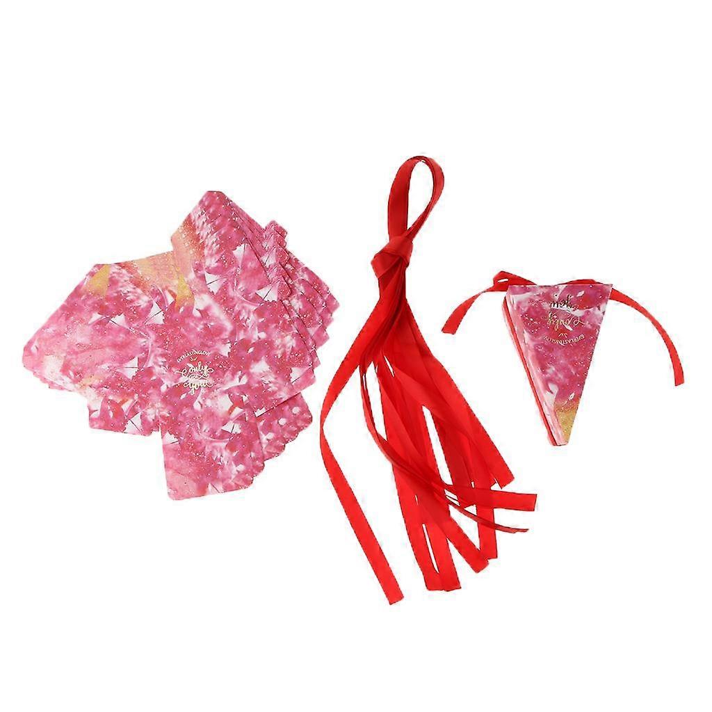 10 Pieces Triangle Design Candy Boxes Gift Boxes Wedding Favors Rose Red