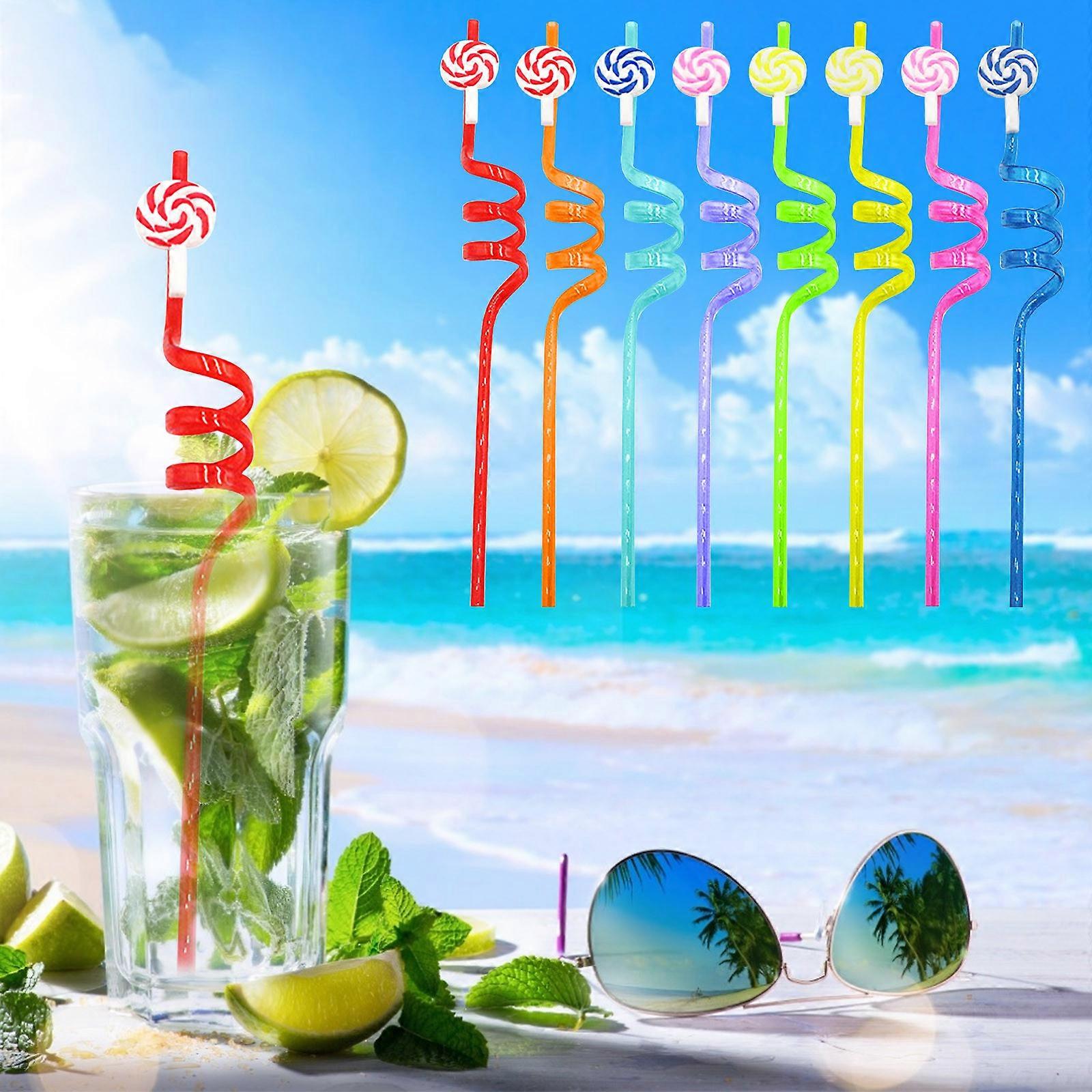 24PC New Curved Straws Party Decoration Candy Reusable Straws