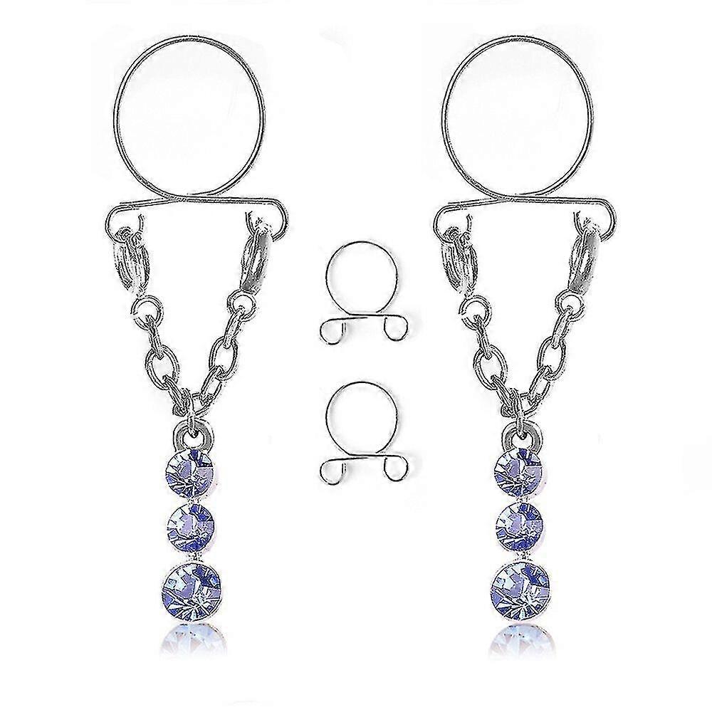 Anel de mamilo ajustável com clipe sem piercing, joia, 1 par