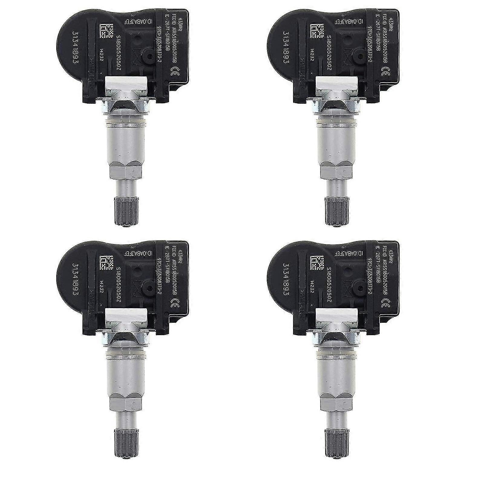 4 stk TPMS dekktrykksensor for C30 C70 S60 S80 XC60 XC70 31302096 8G92-1A159-AE