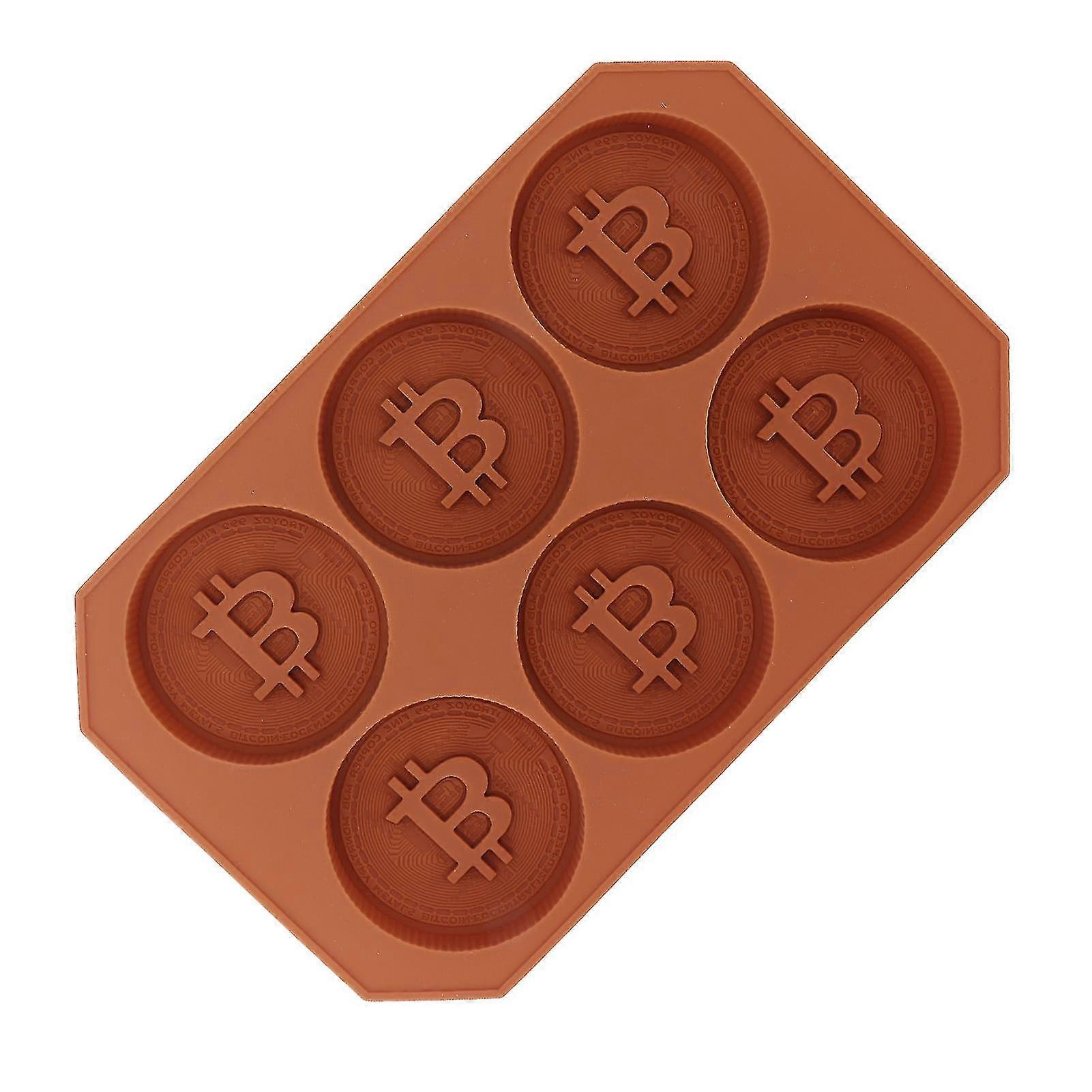 Cake Mould DIY Bitcoin Virtual Coin Silicone Chocolate Baking Cake Mold for Making Cake Ice Cubes Chocolate--