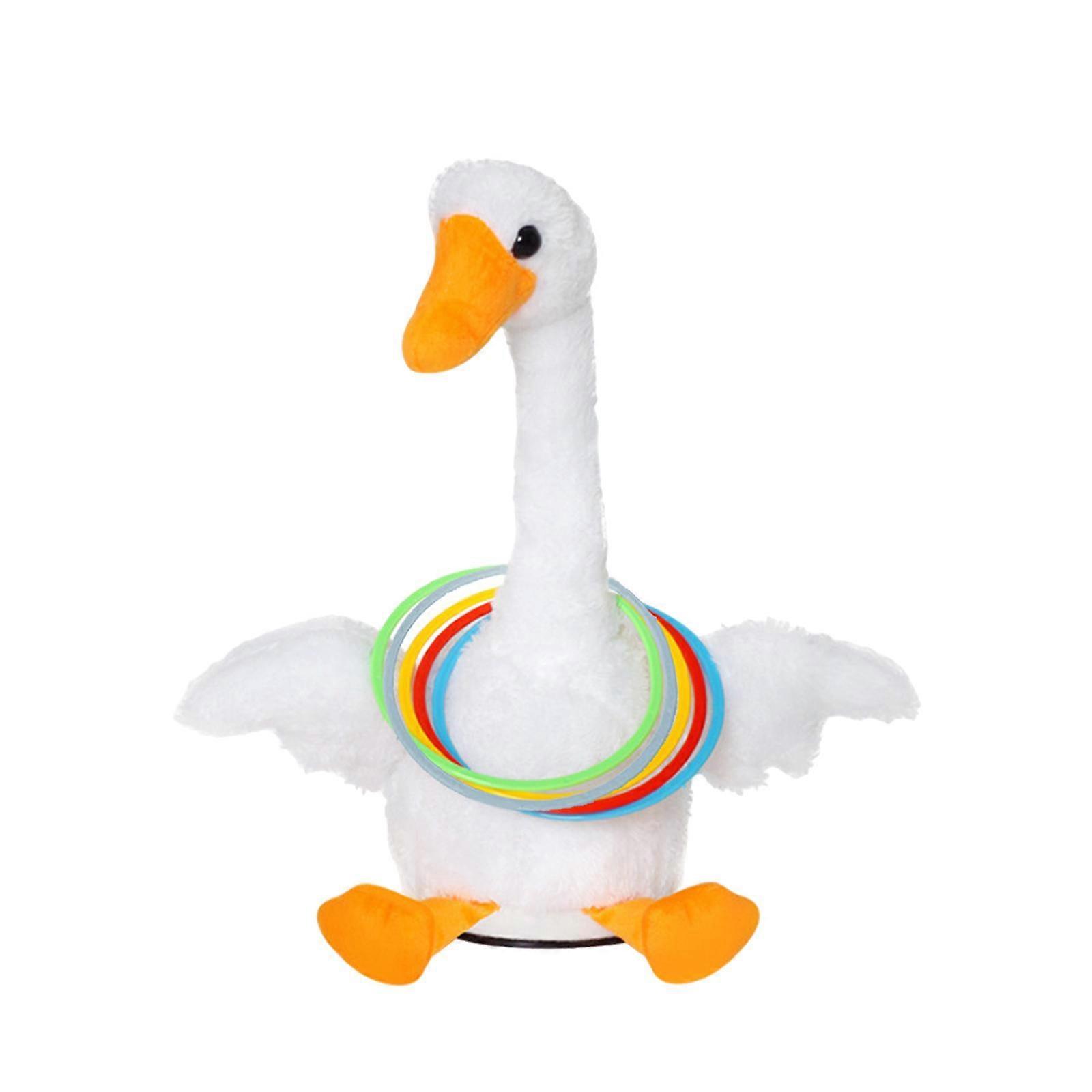 Toss Dancing Singing Goose Toy Tragbare Zwinge Für Erwachsene für Jungen und Mädchen weiß